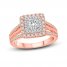 Diamond Engagement Ring 3/4 ct tw Princess/Round-Cut 14K Two-Tone Gold