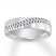 Baseball Wedding Band 10K White Gold 6mm