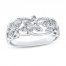 Diamond Leaf Ring 1/15 ct tw Round-cut Sterling Silver