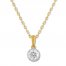 Diamond Solitaire Necklace 3/8 Carat 10K Two-Tone Gold