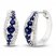 Blue/White Lab-Created Sapphire Hoop Earrings Sterling Silver