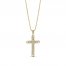 Cross Chain Necklace 10K Yellow Gold 18"