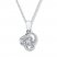 Diamond Knot Necklace 1/20 ct tw Round-cut Sterling Silver