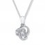 Diamond Knot Necklace 1/20 ct tw Round-cut Sterling Silver