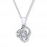 Diamond Knot Necklace 1/20 ct tw Round-cut Sterling Silver