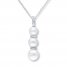 Cultured Pearl Necklace 1/15 ct tw Diamonds Sterling Silver