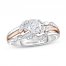 Adrianna Papell Diamond Engagement Ring 5/8 ct tw Round/Marquise-cut 14K Two-Tone Gold