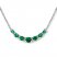 Lab-Created Emerald 1/8 ct tw Diamonds Sterling Silver Necklace