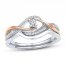 Promise Ring 1/5 ct tw Diamonds Sterling Silver/10K Rose Gold