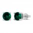 Lab-Created Emerald Stud Earrings Sterling Silver