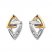 Triangle Earrings with Diamonds Sterling Silver/10K Yellow Gold