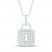 Diamond Lock Necklace 1/6 ct tw Round-cut Sterling Silver 18"