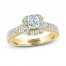 THE LEO Diamond Engagement Ring 1 ct tw Princess/Round 14K Yellow Gold