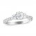 Three Stone Diamond Engagement Ring 1 ct tw Oval/Round 14K White Gold