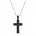 Men's Cross Necklace Diamond Accent Stainless Steel