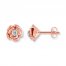 Diamond Flower Earrings 1/5 ct tw Round-cut 10K Rose Gold