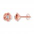 Diamond Flower Earrings 1/5 ct tw Round-cut 10K Rose Gold