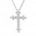 Diamond Cross Necklace 1/8 ct tw Round-cut 10K White Gold