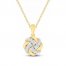 Diamond Knot Necklace 1/5 ct tw Round-cut 10K Yellow Gold 18"