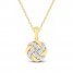 Diamond Knot Necklace 1/5 ct tw Round-cut 10K Yellow Gold 18"