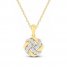 Diamond Knot Necklace 1/5 ct tw Round-cut 10K Yellow Gold 18"