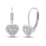 Diamond Heart Earrings 1/4 ct tw Round-cut 10K White Gold