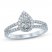Diamond Engagement Ring 5/8 ct tw Pear/Round 14K White Gold