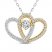 Two as One Diamond Heart Necklace 3/4 ct tw Round-Cut 10K Two-Tone Gold 18"