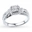 Diamond Engagement Ring 1/2 ct tw Princess/Round 10K White Gold