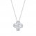 Diamond Clover Necklace 1/5 ct tw Round/Baguette 10K White Gold 18"