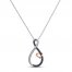 Infinity Necklace Diamond Accents Sterling Silver/10K Gold
