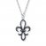 Fleur-de-lis Necklace 1/4 ct tw Black Diamonds Sterling Silver