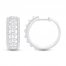 Diamond Hoop Earrings 1-1/2 ct tw Marquise & Round-cut 10K White Gold