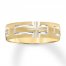 Cross Wedding Band 10K Yellow Gold