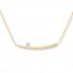 Curved Bar Necklace Diamond Accent 14K Yellow Gold