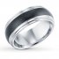 9mm Wedding Band Black & White Tungsten Carbide