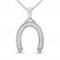 Diamond Horseshoe Necklace 1/15 ct tw Sterling Silver