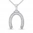 Diamond Horseshoe Necklace 1/15 ct tw Sterling Silver