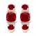 Lab-Created Ruby Hoop Earrings 1/20 cttw Diamonds 10K Rose Gold