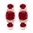 Lab-Created Ruby Hoop Earrings 1/20 cttw Diamonds 10K Rose Gold