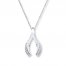 Wishbone Necklace 1/20 ct tw Diamonds Sterling Silver