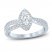 Diamond Engagement Ring 5/8 ct tw Marquise, Round-Cut 14K White Gold