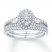 Diamond Bridal Set 5/8 ct tw Round/Baguette 14K White Gold