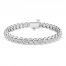 White Lab-Created Sapphire Fashion Bracelet Sterling Silver 7.25"