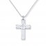Men's Cross Necklace Stainless Steel 24" Length
