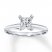 Diamond Solitaire Ring 3/4 Carat Princess-Cut 14K White Gold