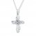 Diamond Cross Necklace 1/10 ct tw Round-cut 10K White Gold