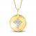 Diamond Round Cross Necklace 1/8 ct tw Round-cut 10K Two-Tone Gold 18"
