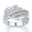 Diamond Ring 1 ct tw Baguette/Round 10K White Gold