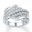 Diamond Ring 1 ct tw Baguette/Round 10K White Gold